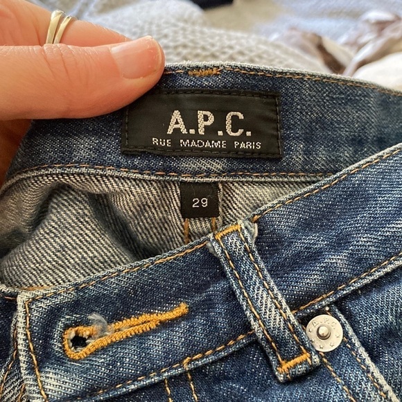 A.P.C. Women's Distressed Selvedge Denim Slim Fit Jeans Size 29 100% Cotton - Picture 5 of 11